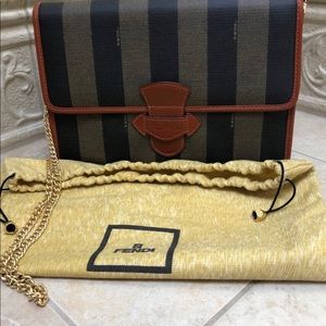 Authentic Fendi Roma Pequin Purse.